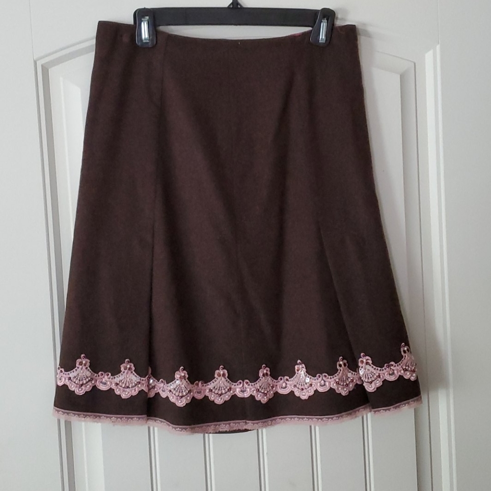 Brown wool skirt